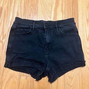 Black Denim Hollister High-Waisted Shorts
